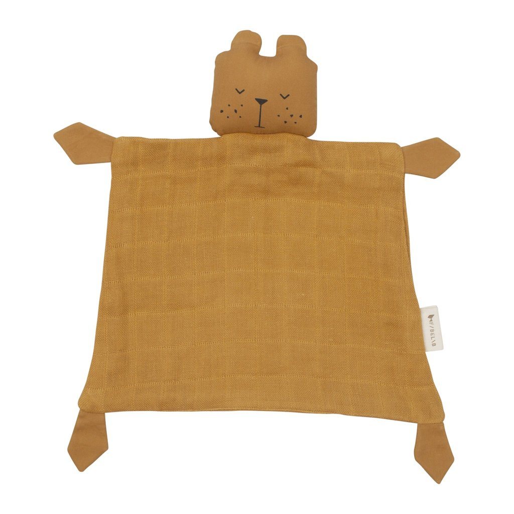Animal cuddle bear ochre Fabelab muslin Fabelab