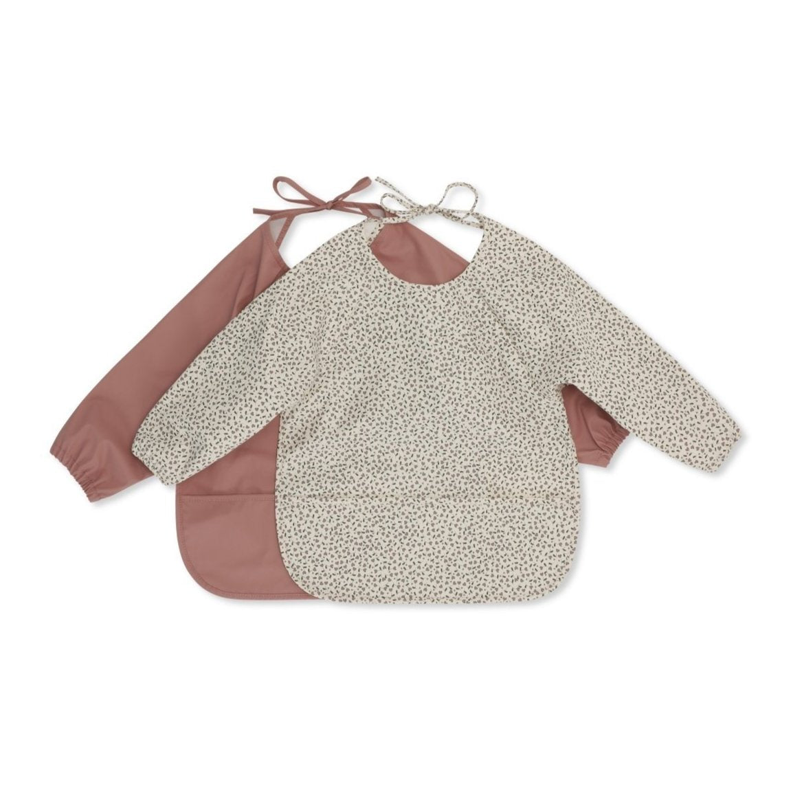 Dinner bib long sleeve milk tank/burlwood Konges sløjd Bib Konges sløjd