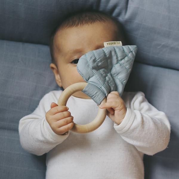 Leaf rattle dark mint Filibabba Toys Filibabba