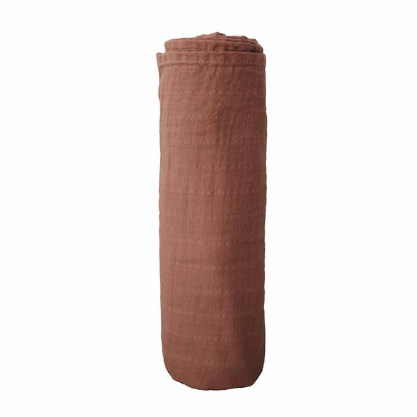 Muslin swaddle cognac mushie muslin mushie