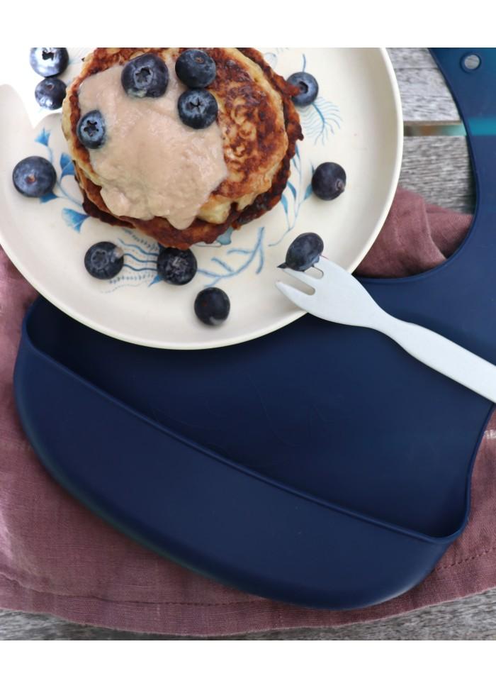 2-pack silicone baby bib sky blue midnight Lille Vilde bib LIlle Vilde