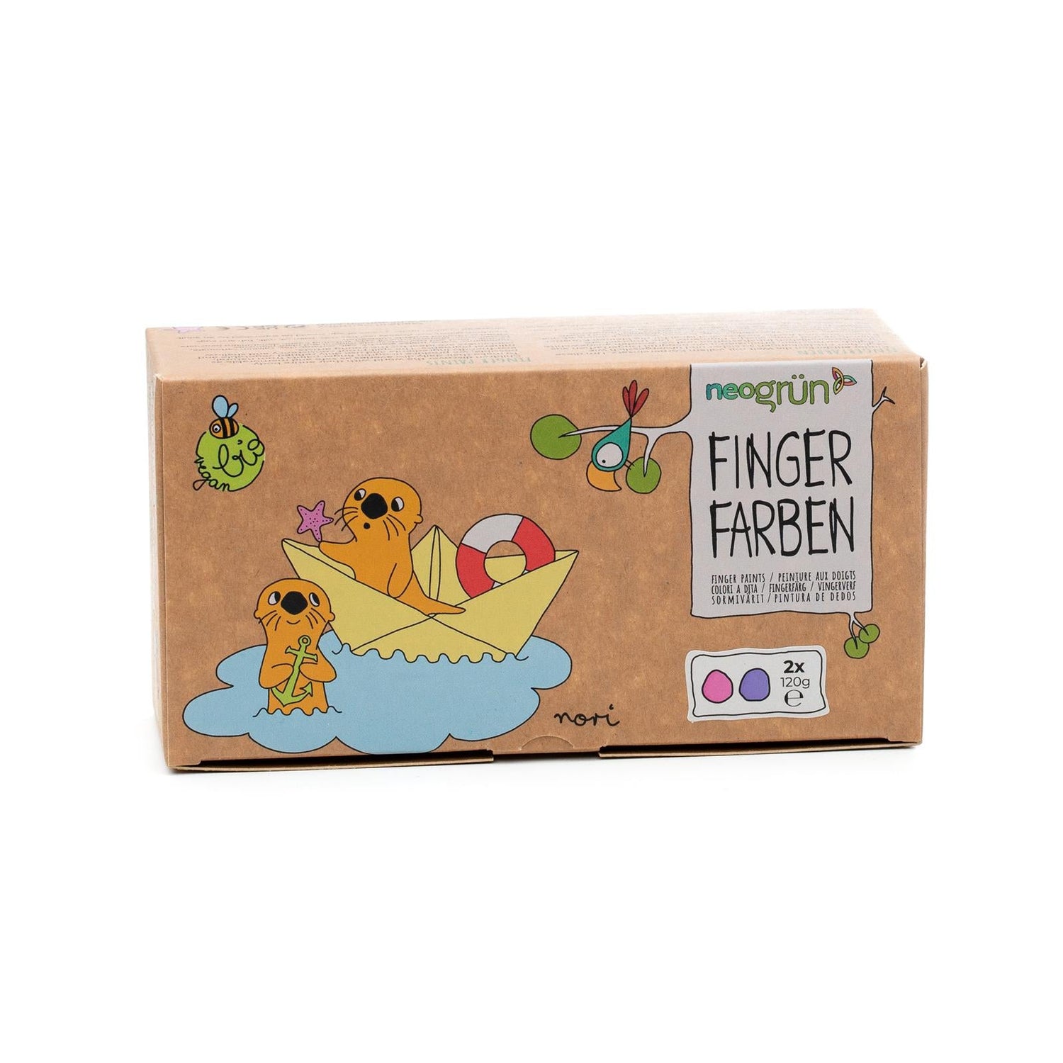 2x tinta de dedo 120 g rosa + violeta neogrun Toys neogrun