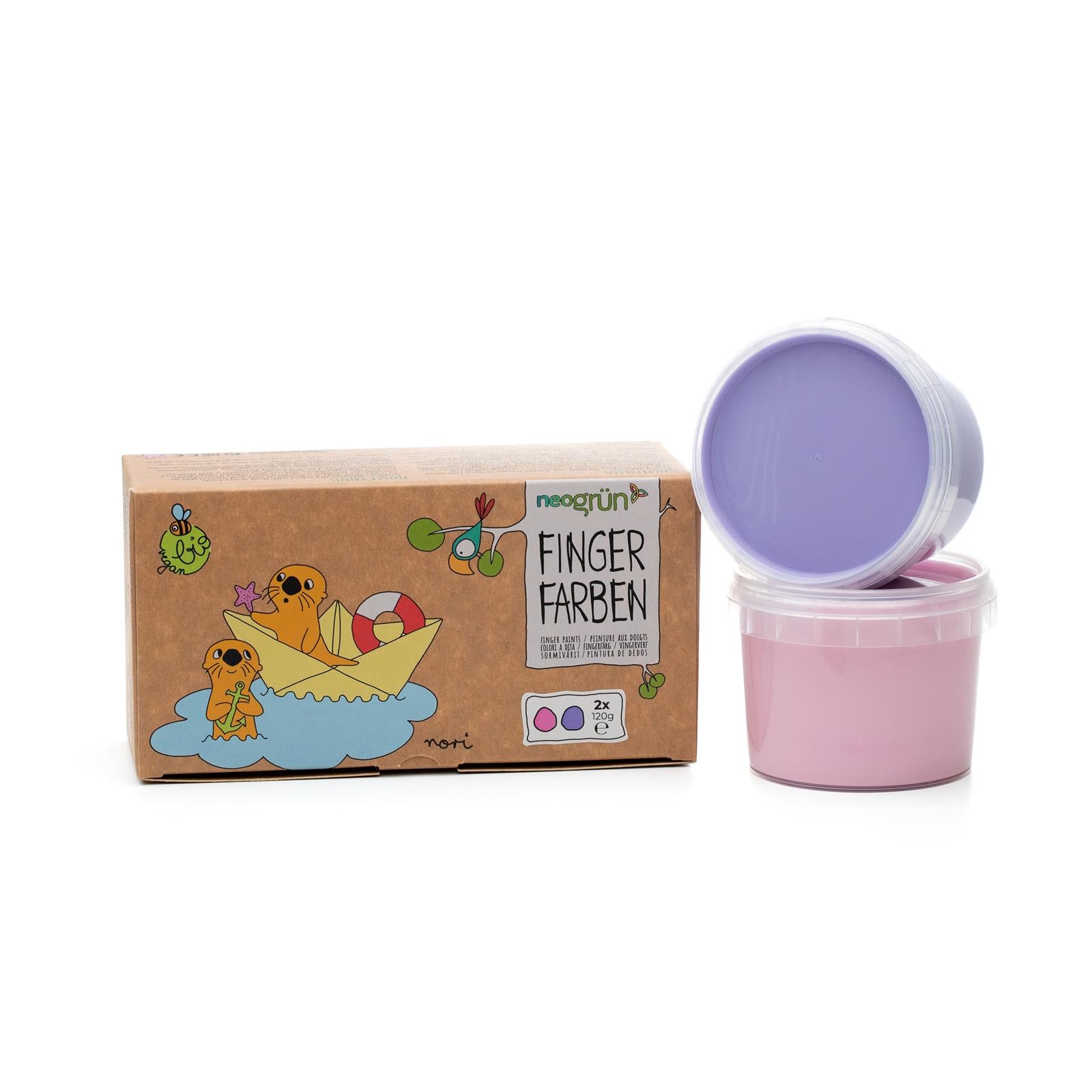 2x tinta de dedo 120 g rosa + violeta neogrun Toys neogrun