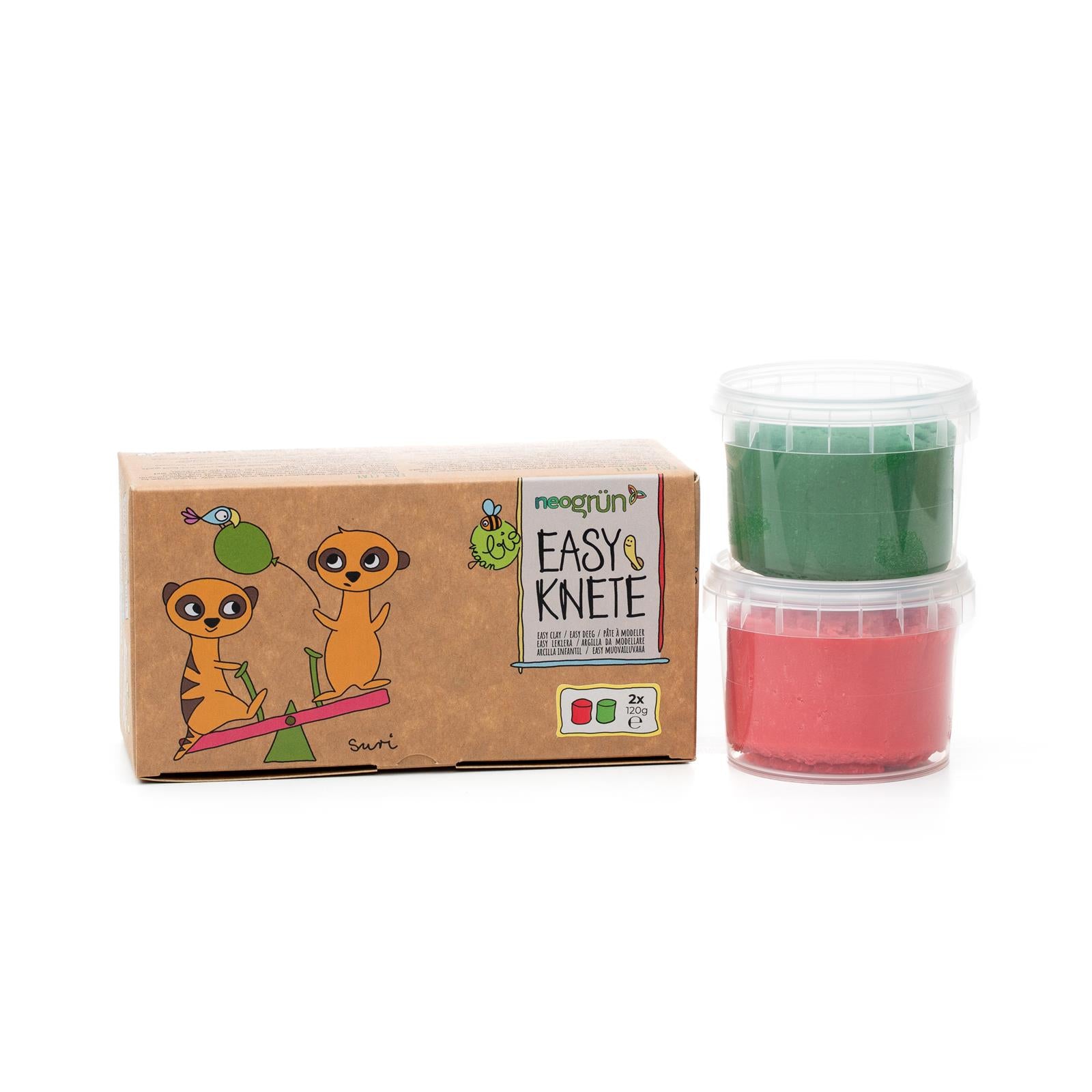 2x 120 g plasticina vermelho + verde neogrun Toys neogrun
