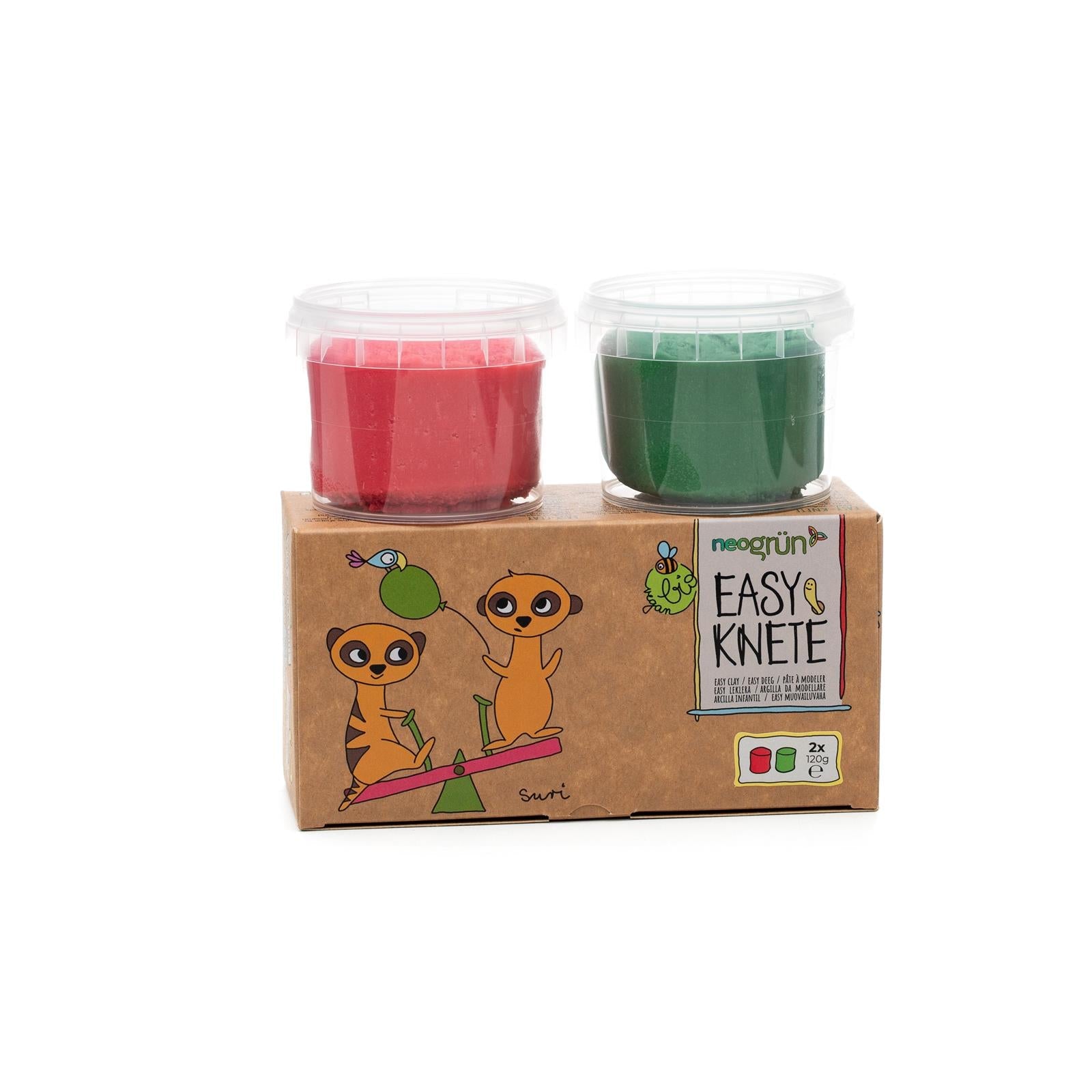 2x 120 g plasticina vermelho + verde neogrun Toys neogrun