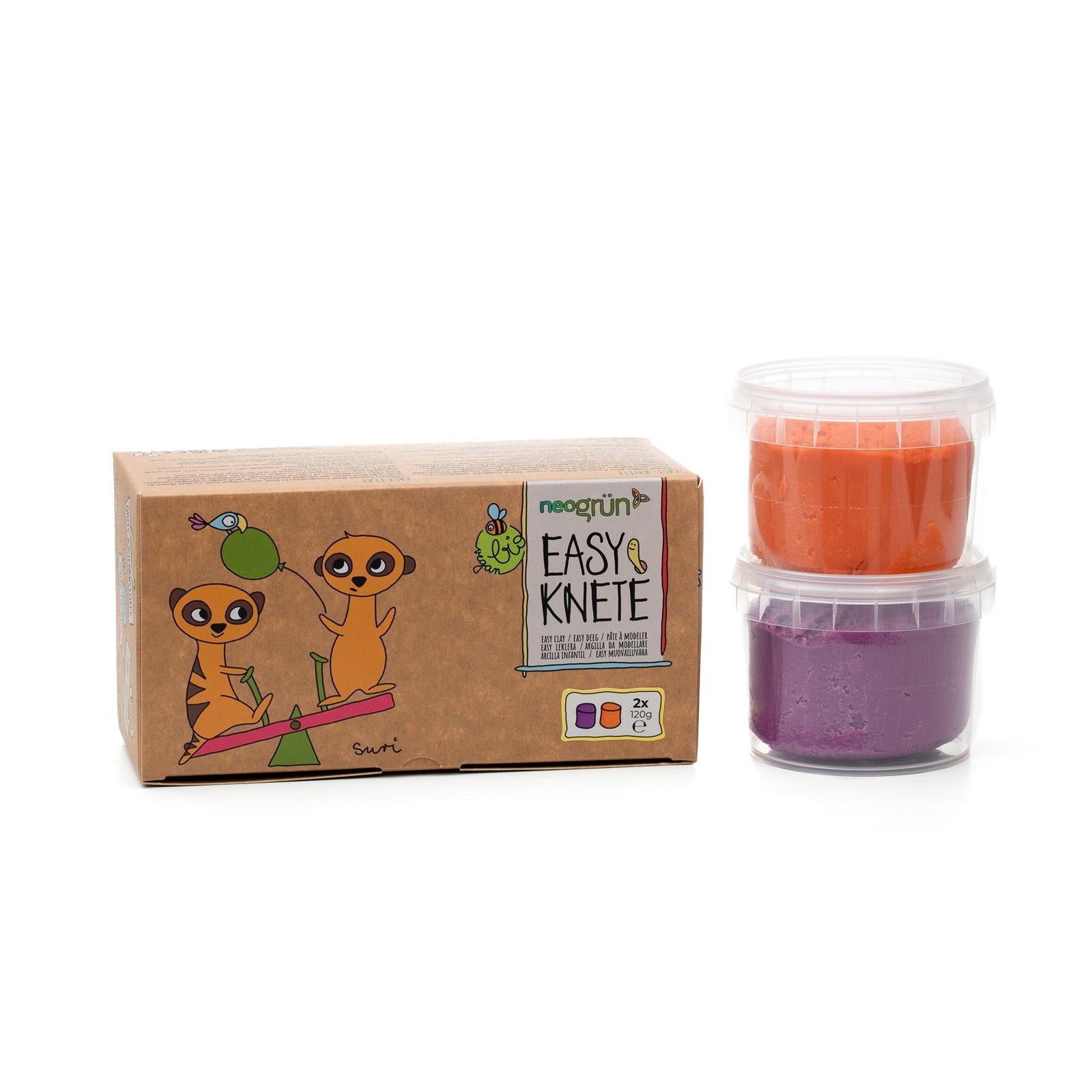 2x 120 g plasticina laranja + violeta neogrun Toys neogrun