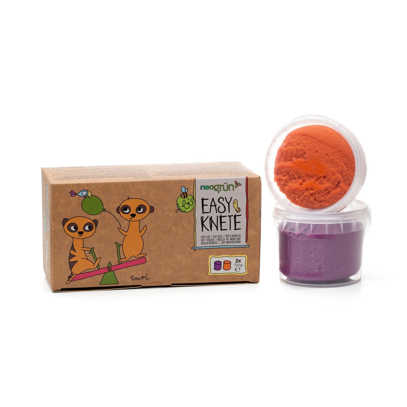2x 120 g plasticina laranja + violeta neogrun Toys neogrun