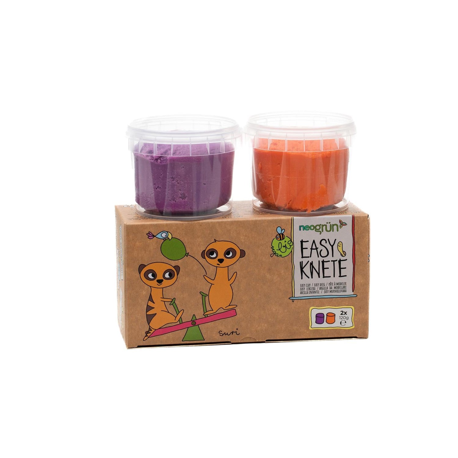 2x 120 g plasticina laranja + violeta neogrun Toys neogrun
