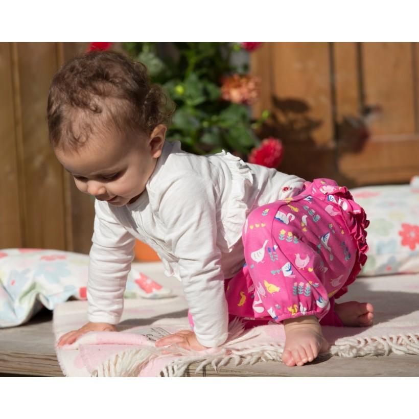 Ruffle trousers - bird babble Bottoms Piccalilly