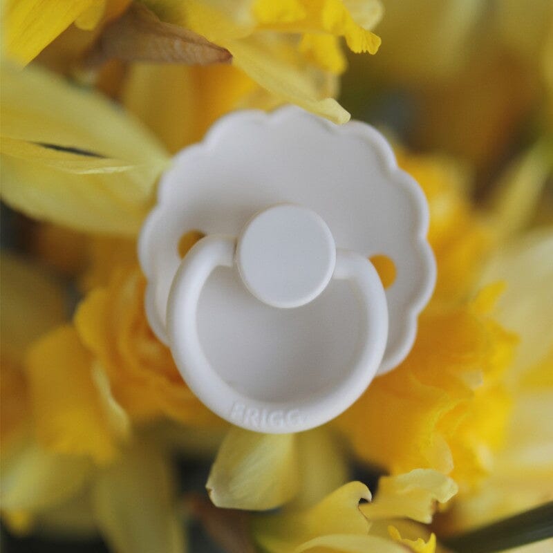 2 chupetas daisy bright white/cream SILICONE Frigg Pacifier FRIGG