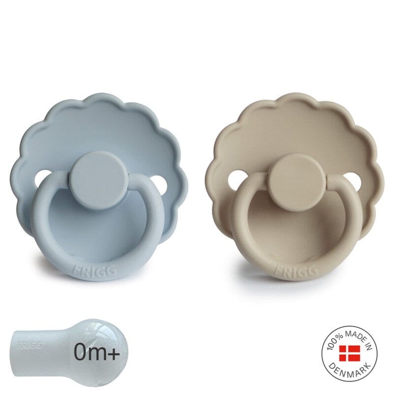 2 chupetas daisy powder blue/sandstone SILICONE Frigg Pacifier FRIGG