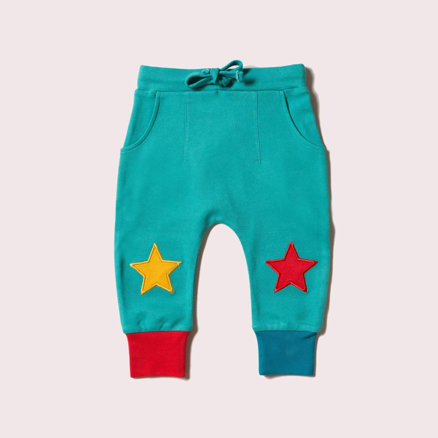 Peacock blue star joggers Bottoms Little Green Radicals