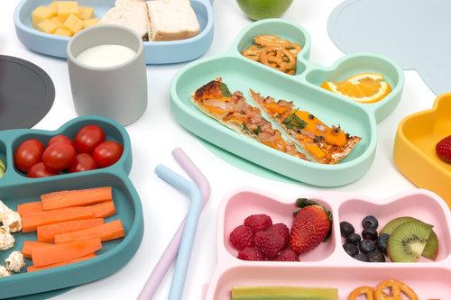 Bear stickie plate - yellow dinnerware we might be tiny