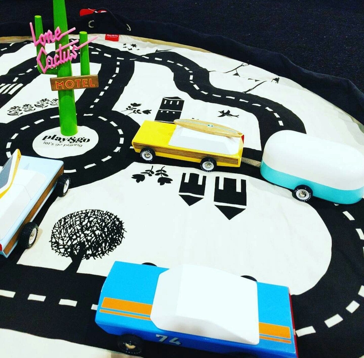 2 em 1 saco de arrumação | tapete de brincar mapa da estrada | thunderbolt Play&Go