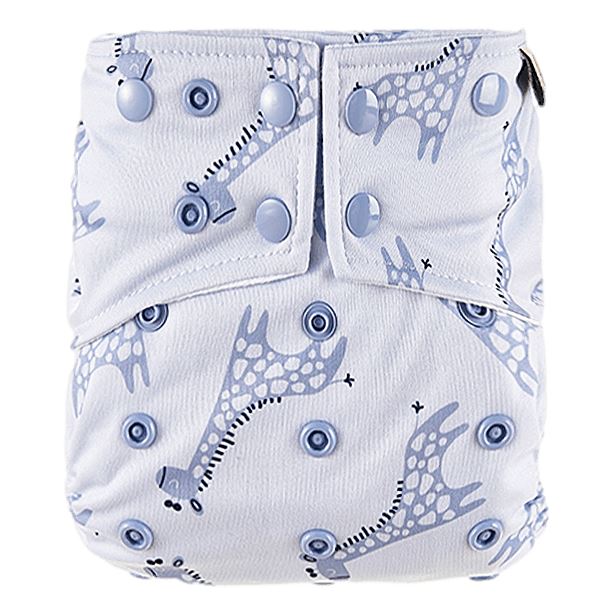 Fralda reutilizável de bolso blue giraffe Fraldas reutilizáveis Happy Bear