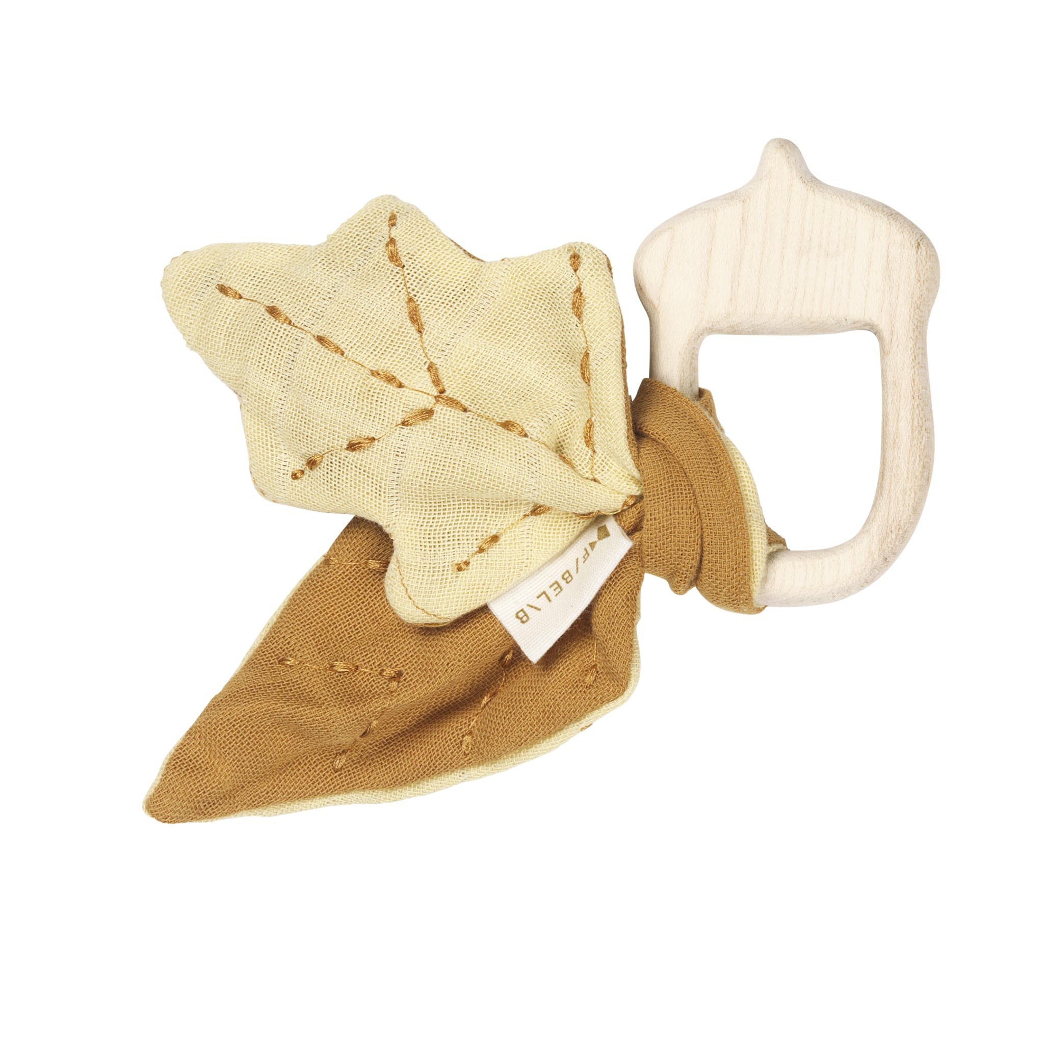 Wooden teether acorn - ochre-pale yellow Fabelab Toys Fabelab