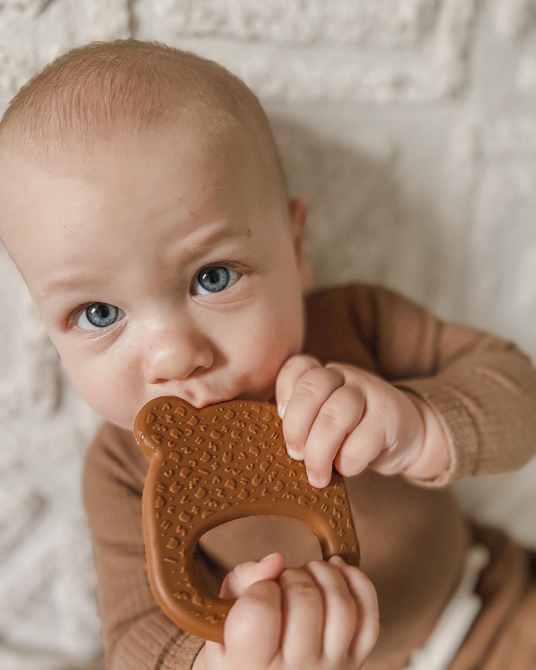 Mordedor silicone bear chocolate brown Pacifiers & Teethers we might be tiny