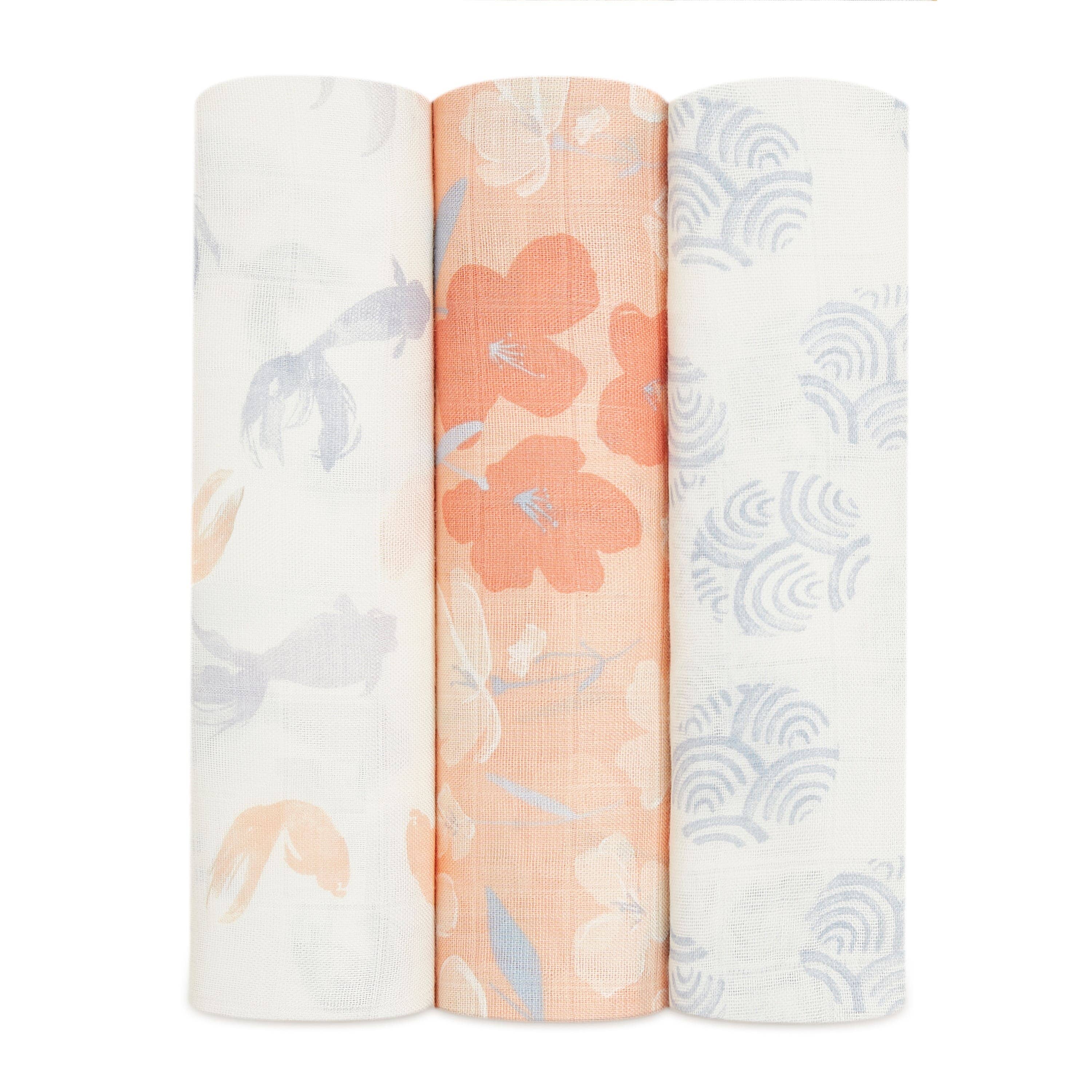 3 musselinas bambu koi pond 120 cm Muslin Aden + Anais