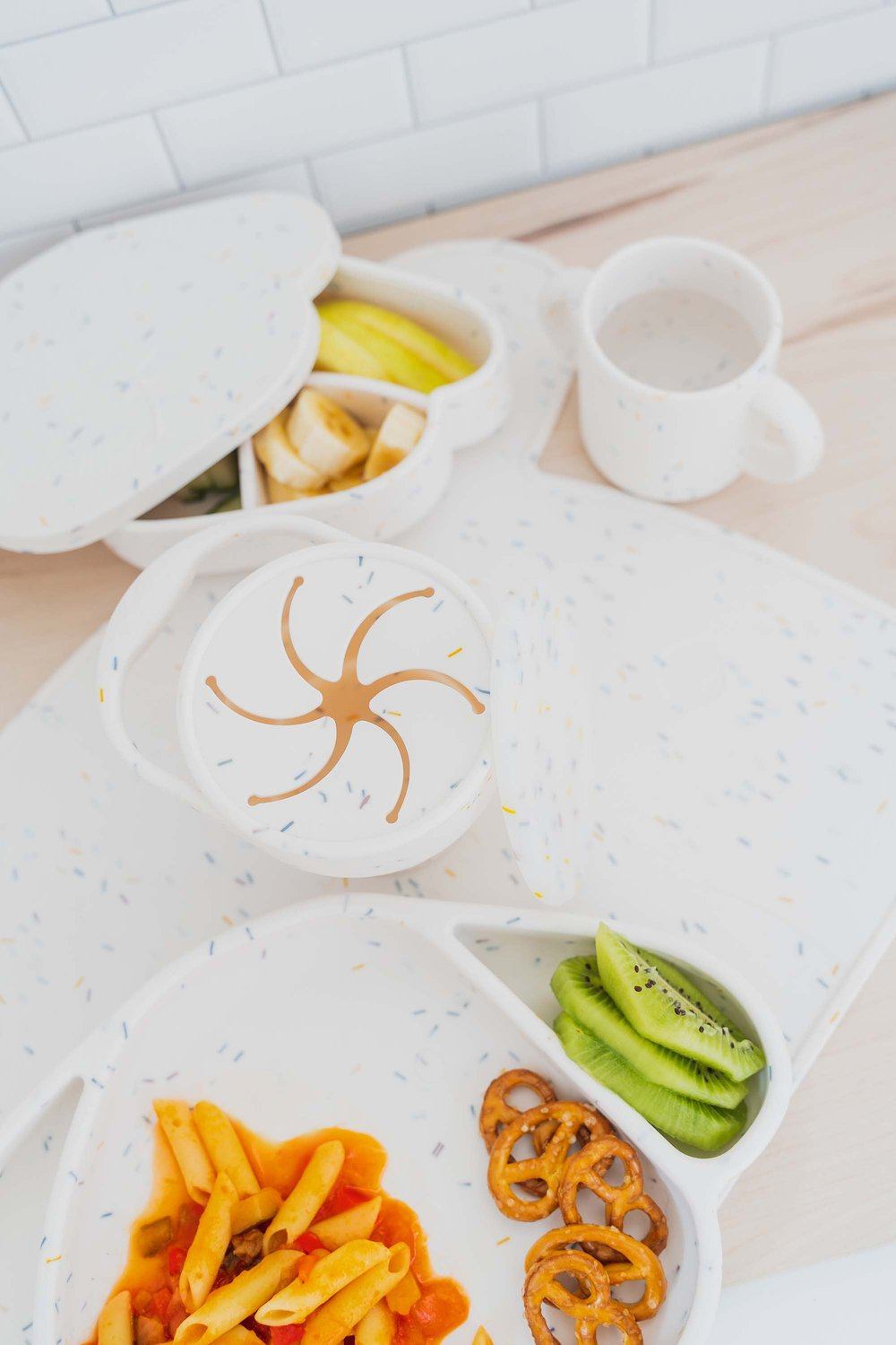 Silicone snack cup confetti Dinnerware the cotton cloud