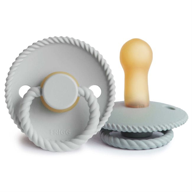 2-pack rope pacifier french grey/silver grey FRIGG Pacifier FRIGG 6-18M