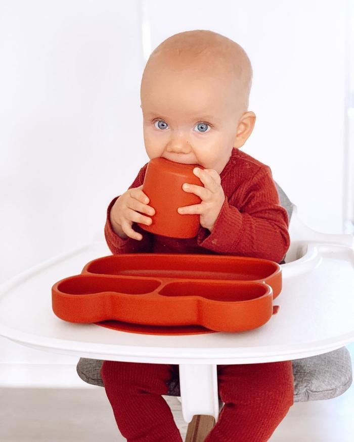 Bunny stickie plate - plum dinnerware we might be tiny