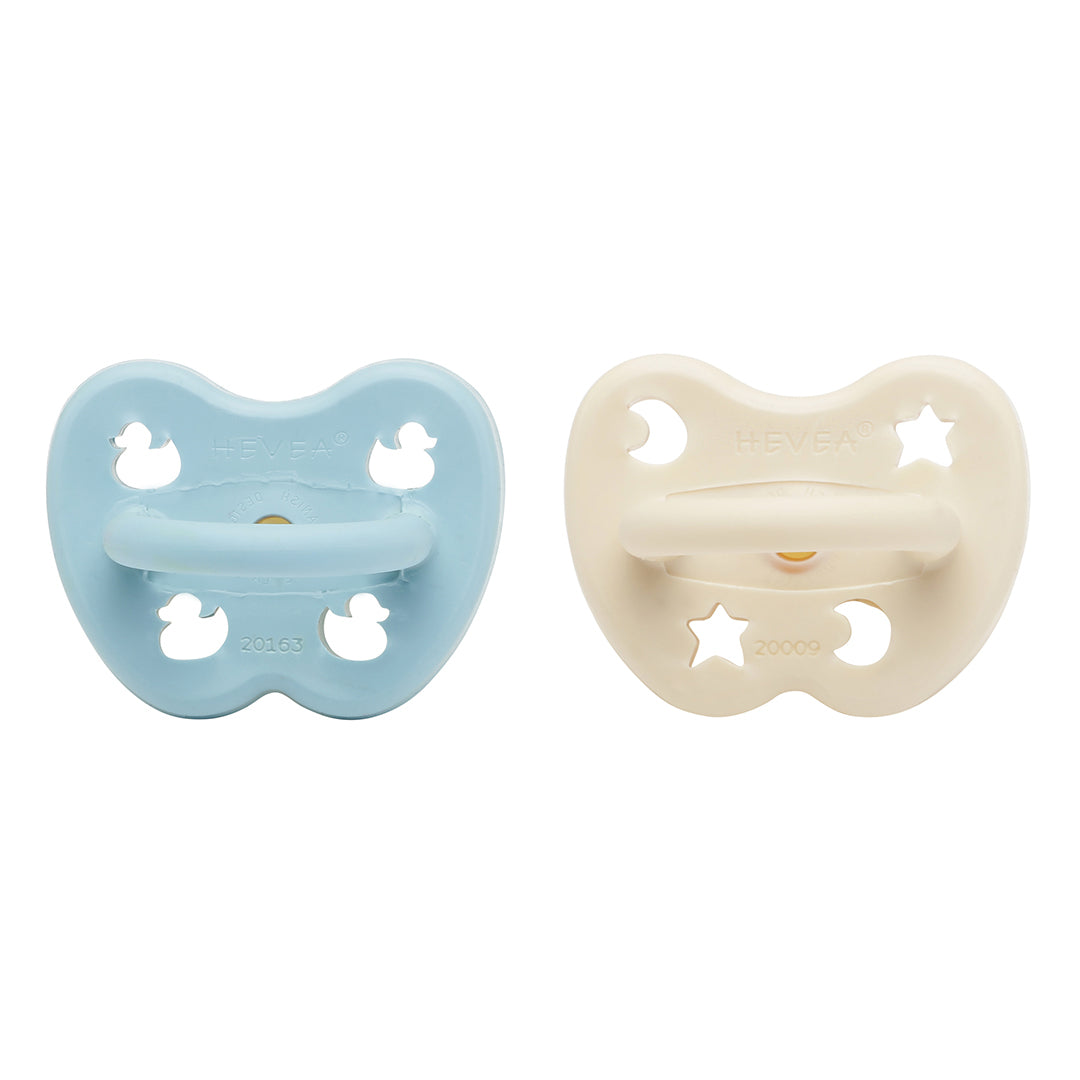 2 chupetas redondas látex baby blue | milky white 0-3 M