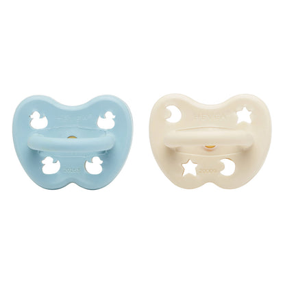 2 chupetas redondas látex baby blue | milky white 0-3 M