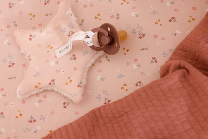 Porta-chupeta little pink flowers pacifier clip Little Dutch 