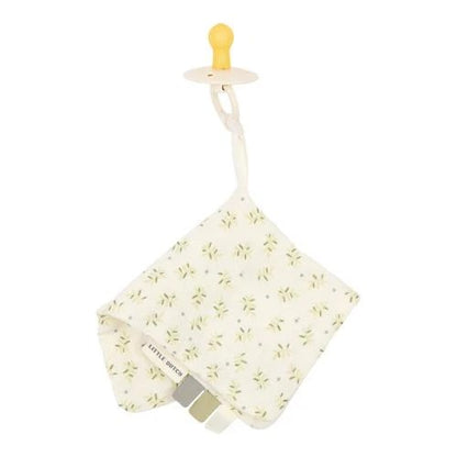 Paninho doudou prende-chupeta blueberry leaves