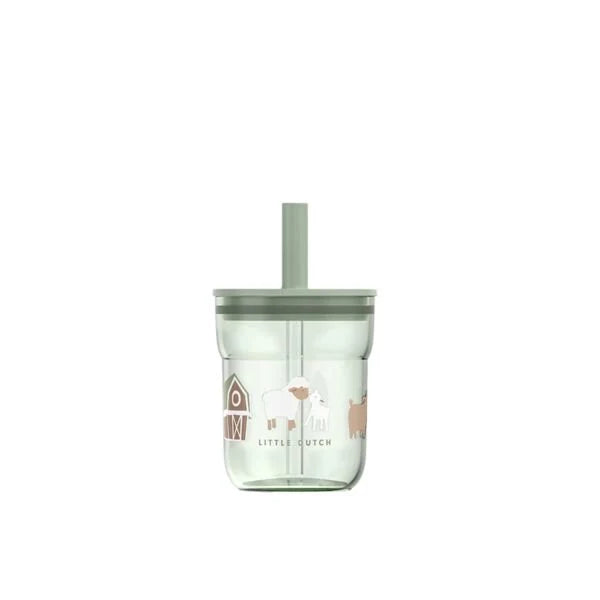 Copo de Criança 250ml com Palhinha Little Farm