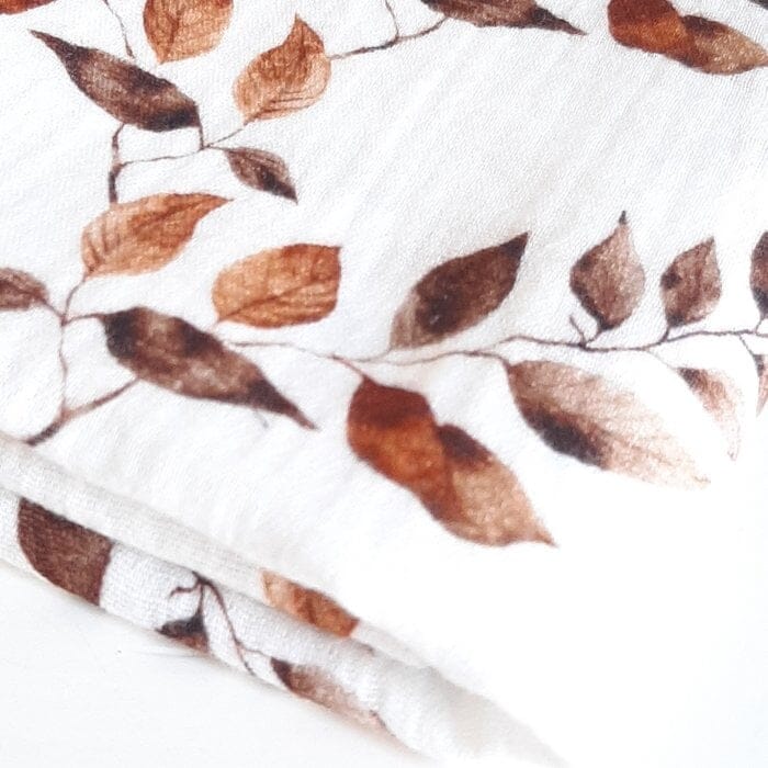 2 musselinas 30 x 50 cm folhinhas castanhas sand Muslins Siepdesign