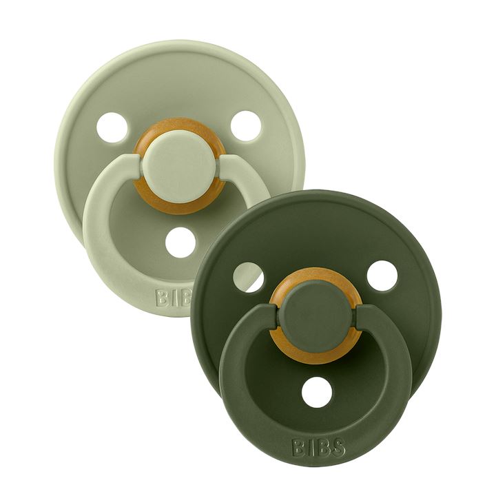 2 chupetas redondas BIBS Colour sage | hunter green