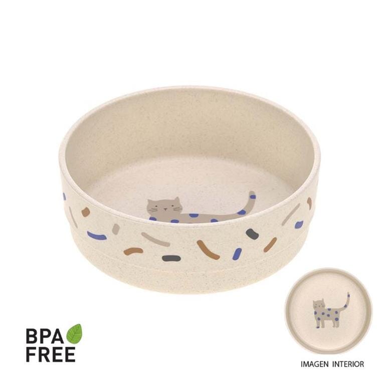 Taça anti-derrapante gatinho royal blue meal Lassig 