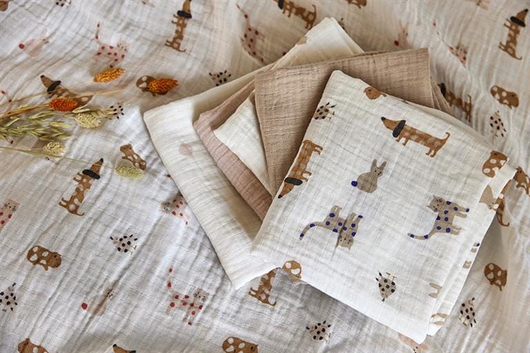 3 musselinas royal orange 60 x 60 cm Muslin Meyco