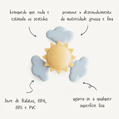 Brinquedo spinner sol e nuvens