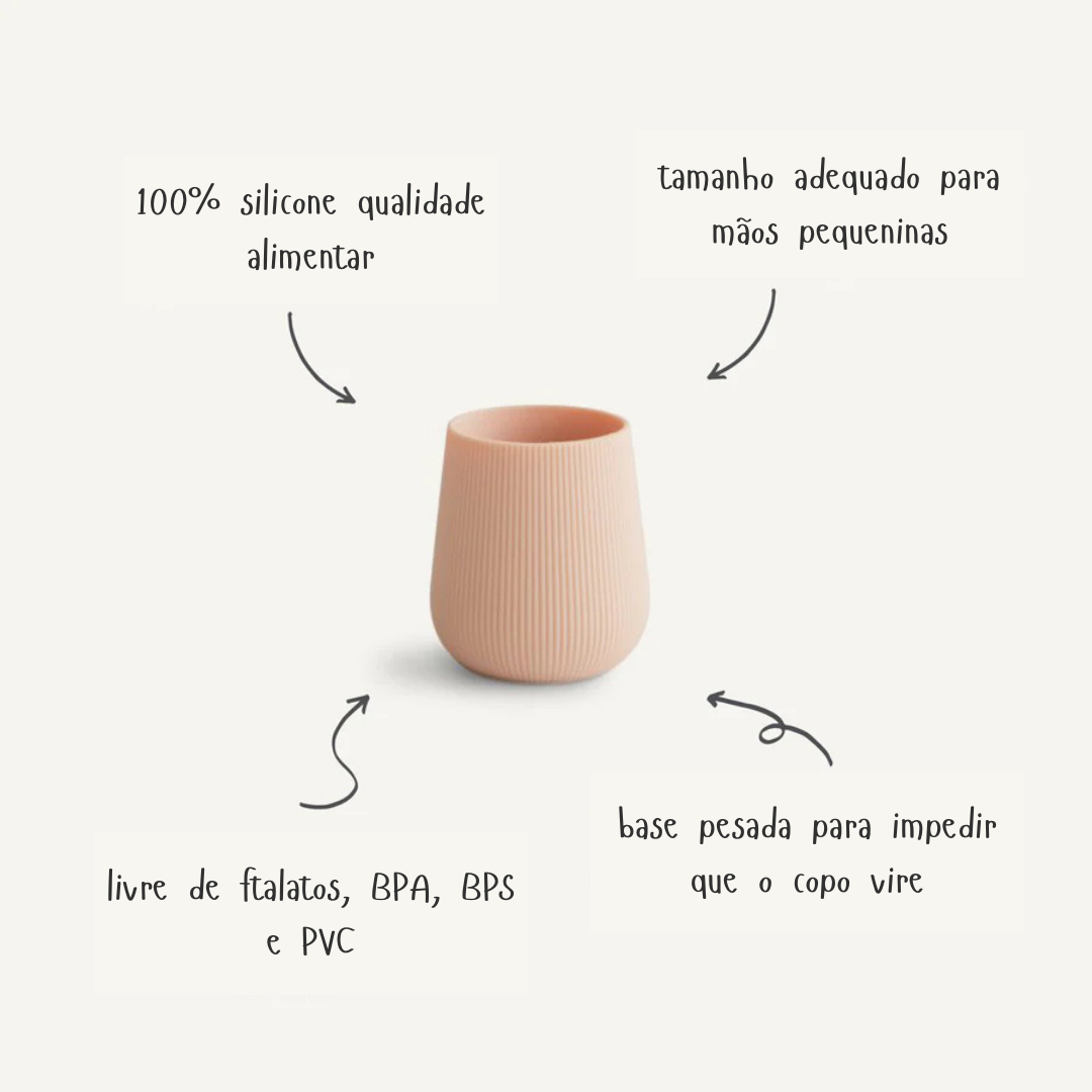 Copo de silicone introdução alimentar blush