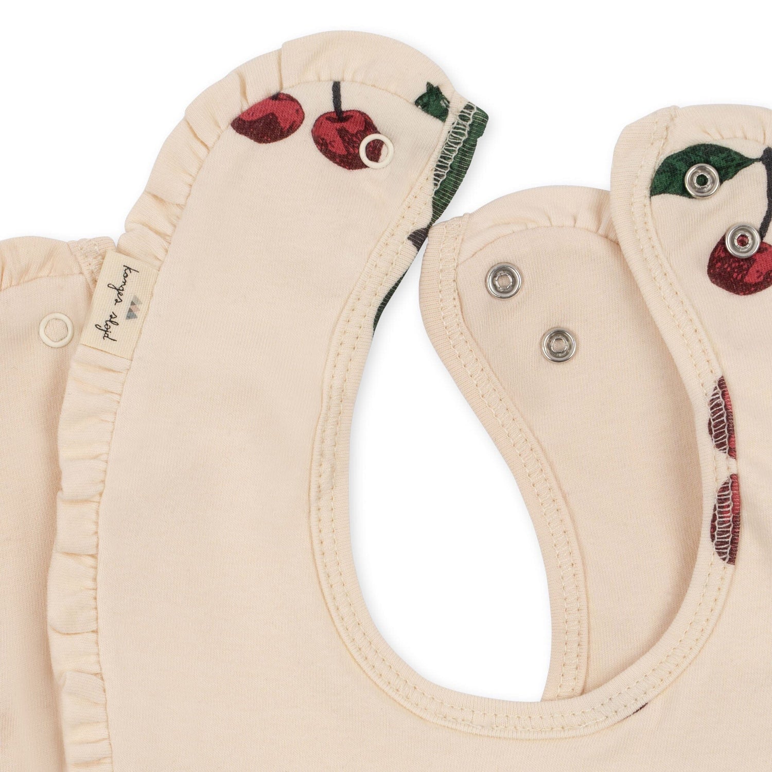 2 babetes impermeáveis com folhinho ma grande cérise | nouvelle peach Babete Konges sløjd 