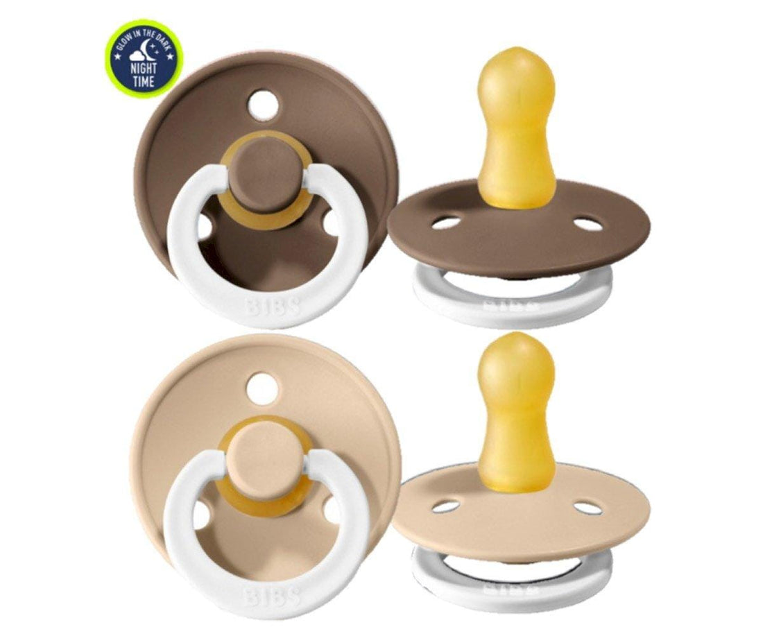 Chupetas BIBS Colour redonda NIGHT vanilla | dark oak pacifier BIBS