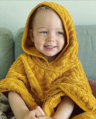 Poncho de banho zig zag golden mustard