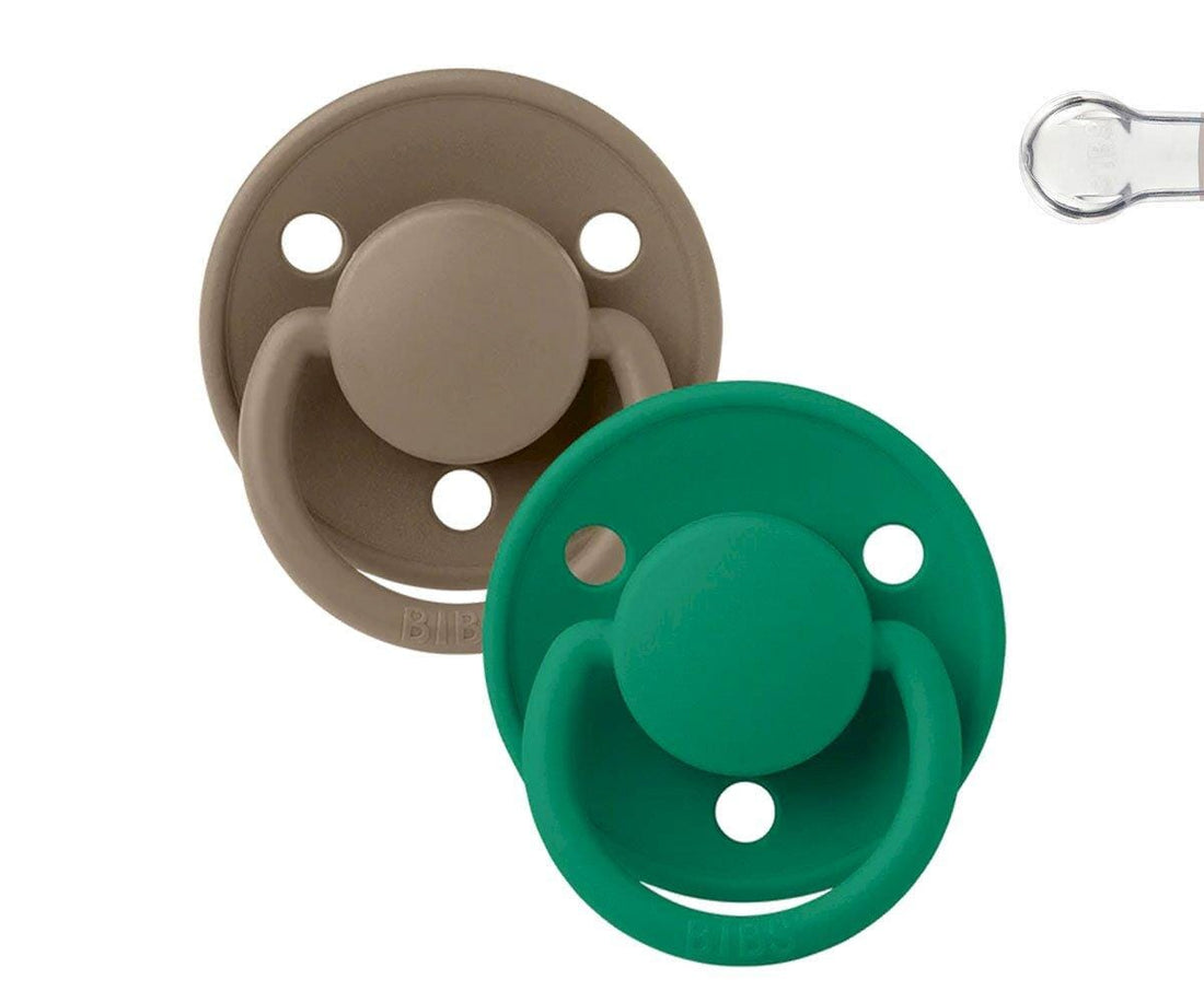 2 chupetas BIBS De Lux dark oak | evergreen TAMANHO ÚNICO Pacifier BIBS 