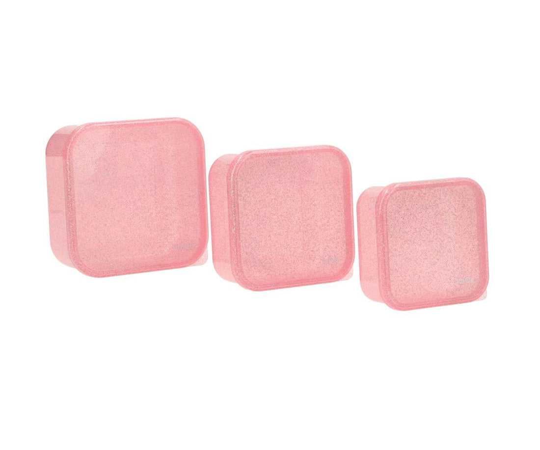 3 lancheiras rosa glitter