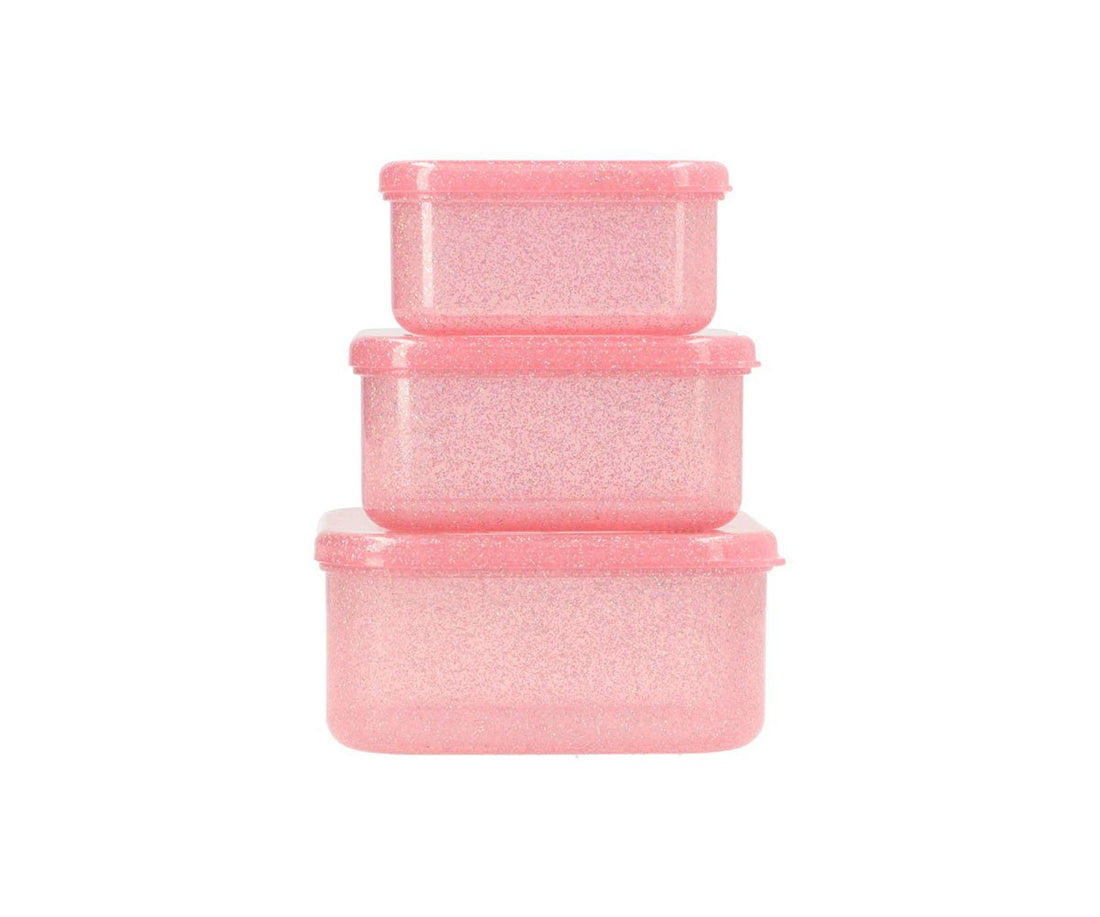 3 lancheiras rosa glitter