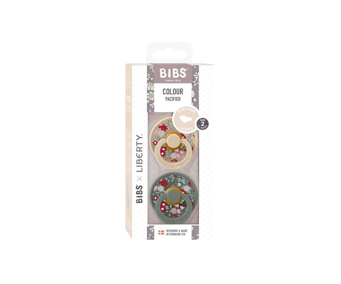 2 chupetas anatómicas BIBS x Liberty Colour Chamomile pine mix