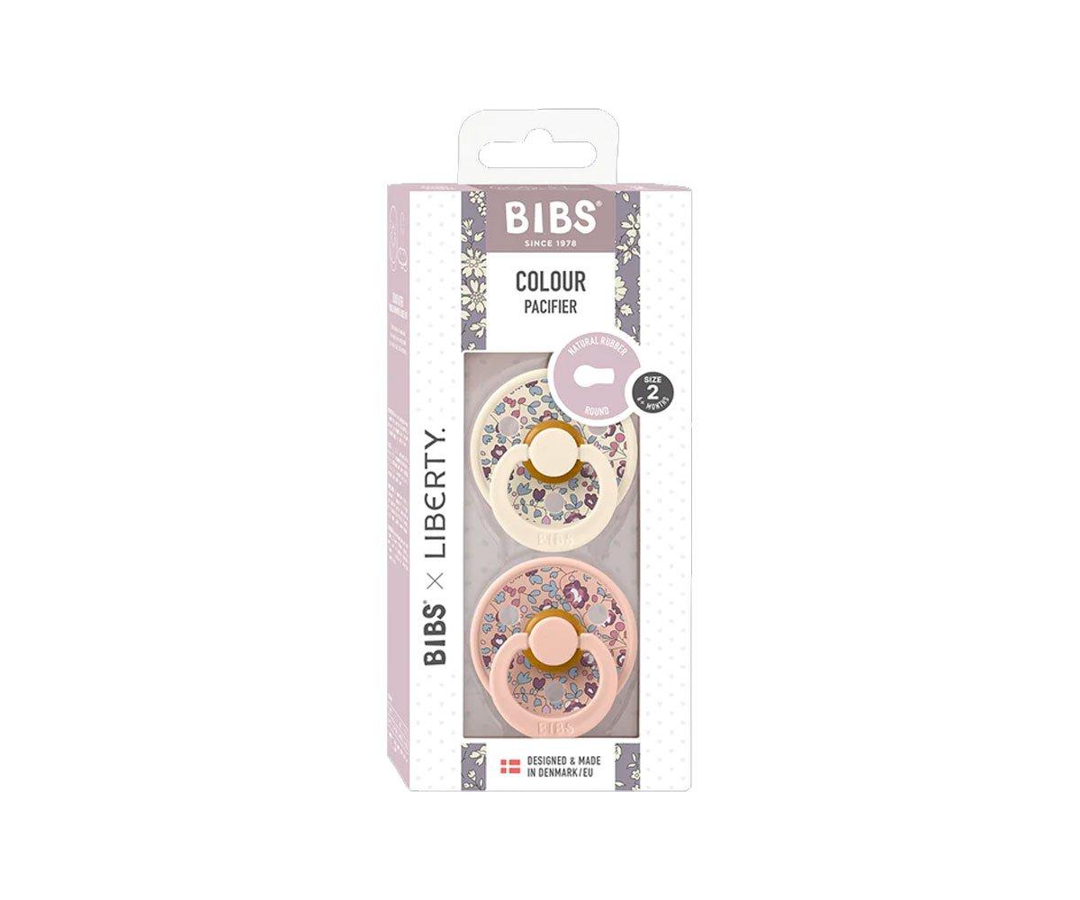 2 chupetas anatómicas BIBS x Liberty Colour Eloise blush mix