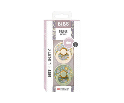 2 chupetas simétricas BIBS x Liberty Colour Eloise sage mix