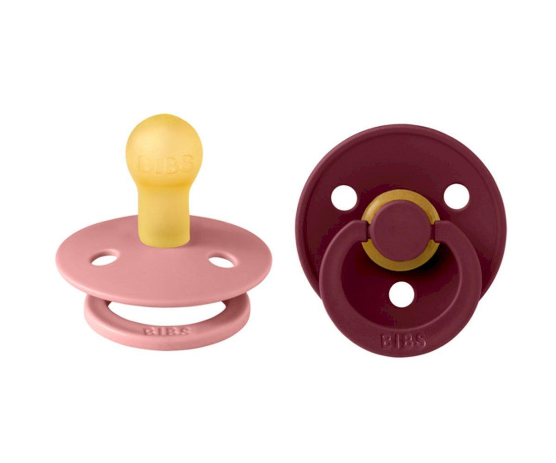 2 chupetas redondas BIBS Colour elderberry | dusty pink