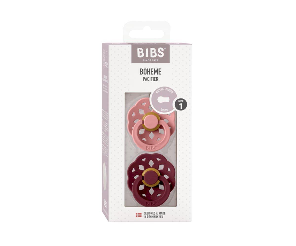 2 chupetas BIBS Boheme dusty pink | elderberry