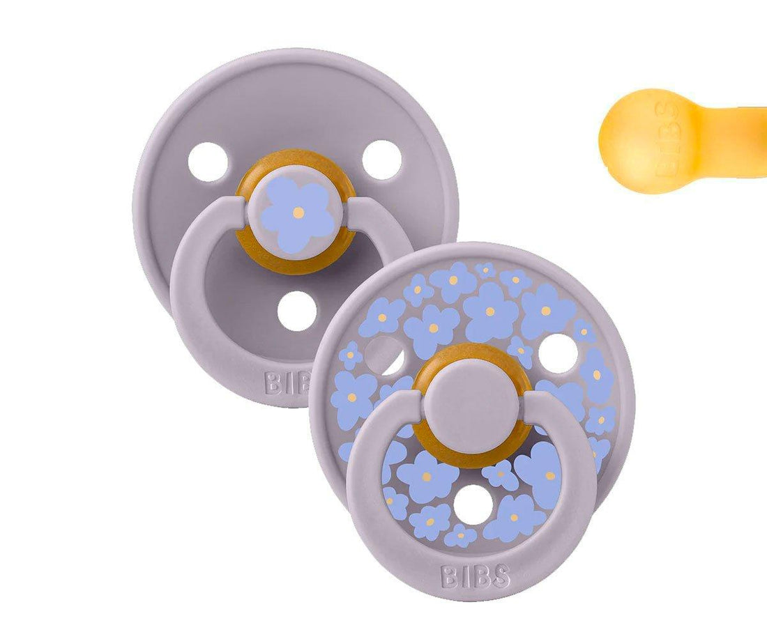 2 chupetas redondas BIBS Studio Colour jasmine fossil grey mix