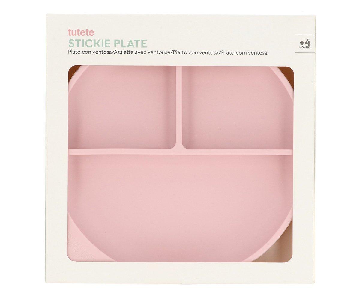 Prato com compartimentos e ventosa light pink