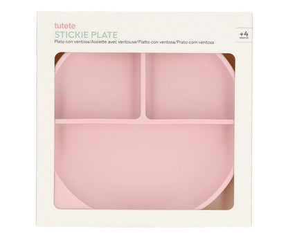 Prato com compartimentos e ventosa light pink